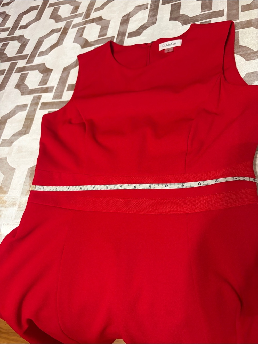 Calvin Klein Red Sleeveless A-Line Mini Dress - Picture 8 of 9